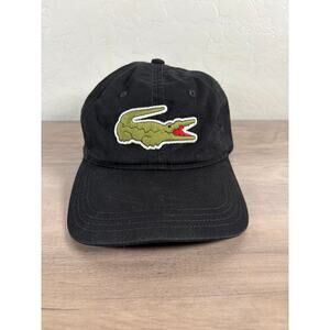 Lacoste Youth Hat Large Logo‎ Black Green One Size EUC
